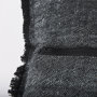 69437 - Malia 20x20 Black and Teal Fabric Fringed Pillow Cover