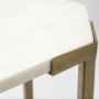 68850-AB - Vincent 33" Octagonal White Marble Tabletop w/ Gold Metal Base Coffee Table