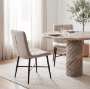 68307 - Barrow I Beige Fabric Wrap Black Metal Frame Dining Chair