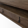 69016 - Glenn II 54x30 Dark Brown Wood w/ Black Iron Frame, Rectangle 3 Drawers Coffee Table