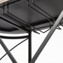 68921 - Marlon Black Metal Frame Two Tier Shelves w/Stemware holder Bar Cart