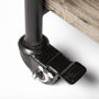 68921 - Marlon Black Metal Frame Two Tier Shelves w/Stemware holder Bar Cart