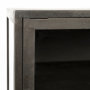 69010 - Arelius  36L x 18W Black-Brown Wood, Black Metal Base w/ 2 Glass Doors Accent Cabinet 