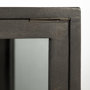 69010 - Arelius  36L x 18W Black-Brown Wood, Black Metal Base w/ 2 Glass Doors Accent Cabinet 