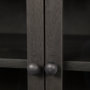 69010 - Arelius  36L x 18W Black-Brown Wood, Black Metal Base w/ 2 Glass Doors Accent Cabinet 