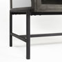 69010 - Arelius  36L x 18W Black-Brown Wood, Black Metal Base w/ 2 Glass Doors Accent Cabinet 
