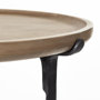 69014 - Helios III 20L x 24H Set of Two Round Brown Solid Wood Iron Base Nesting End/Side Tables