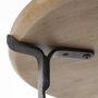 69014 - Helios III 20L x 24H Set of Two Round Brown Solid Wood Iron Base Nesting End/Side Tables