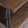 69015 - Glenn I 20L x 21W x 24H Dark Brown Wood w/ Black Iron Frame Square End/Side Table 