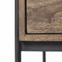 69015 - Glenn I 20L x 21W x 24H Dark Brown Wood w/ Black Iron Frame Square End/Side Table 