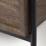 69015 - Glenn I 20L x 21W x 24H Dark Brown Wood w/ Black Iron Frame Square End/Side Table 