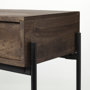 69017 - Glenn III 56L x 14W Dark Brown Wood w/ Black Iron Frame, 4 Drawer Console Table
