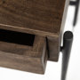 69017 - Glenn III 56L x 14W Dark Brown Wood w/ Black Iron Frame, 4 Drawer Console Table
