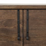 69020 - Glenn VI 71.5x18 Dark Brown Wood Frame w/ Black Iron Accent, 6 Drawer, 2 Door Cabinet Sideboard