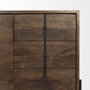 69020 - Glenn VI 71.5x18 Dark Brown Wood Frame w/ Black Iron Accent, 6 Drawer, 2 Door Cabinet Sideboard