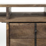69021 - Glenn VII 56L x 22W Dark Brown Wood w/ Black Iron Frame, 3 Drawer Office Desk