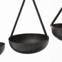68857 - Enos 19L x 3W Black Metal 4 Bowl Ancient Spice Market Decorative Display