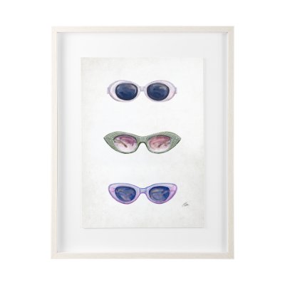 13955 - Sunglass Collection I by Mercana Studio Hand Embellished Textured Framed Art Print Matted under Glas