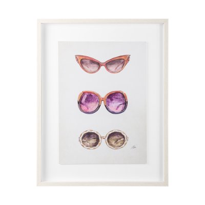 13956 - Sunglass Collection II by Mercana Studio Hand Embellished Framed Art Print Matted under Glass