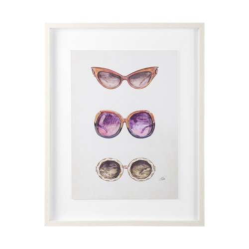 13956 - Sunglass Collection II by Mercana Studio Hand Embellished Framed Art Print Matted under Glass