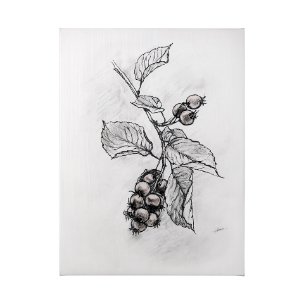 Wildberry Collection Saskatoonberry by Ariana a Hand Embellished Textured Canvas
