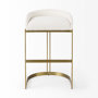 69456 - Hollyfield Cream Fabric Seat W/ Gold Metal Base Bar Stool