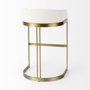 69456 - Hollyfield Cream Fabric Seat W/ Gold Metal Base Bar Stool