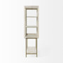 69301 - Arelius 36L x 18.75W x 63H White Wood W/ Gold Metal Base Display Cabinet