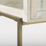 69301 - Arelius 36L x 18.75W x 63H White Wood W/ Gold Metal Base Display Cabinet