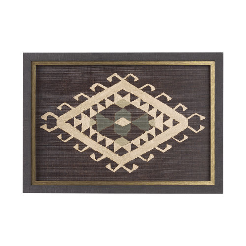 14021 - Brown Tapestry V by Mercana Studio a Hand Embellished Textured Framed Art Print