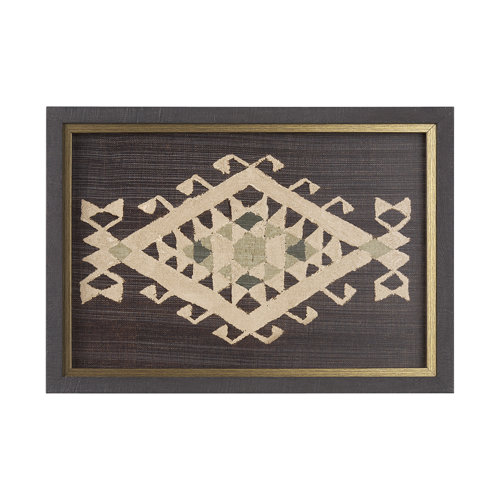 14022 - Brown Tapestry VI by Mercana Studio a Hand Embellished Textured Framed Art Print