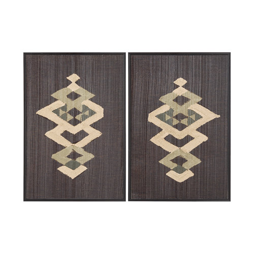 14023 - Brown Tapestry VII by Mercana Studio a Hand Embellished Textured Framed Art Print