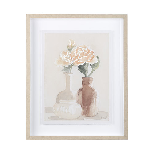 14025 - Boho Flowers II by Mercana Studio a Hand Embellished Textured Framed Art Print Matted under Glass