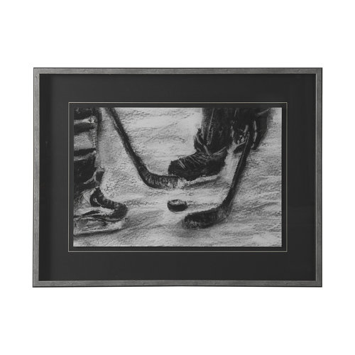 14034 - Sports Collection Hockey by Mercana Studio Hand Embellished Framed Art Print Matted under Glass