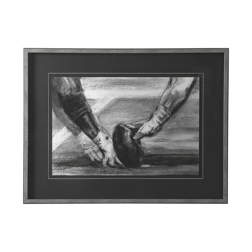14035 - Sports Collection Football by Mercana Studio Hand Embellished Framed Art Print Matted under Glass