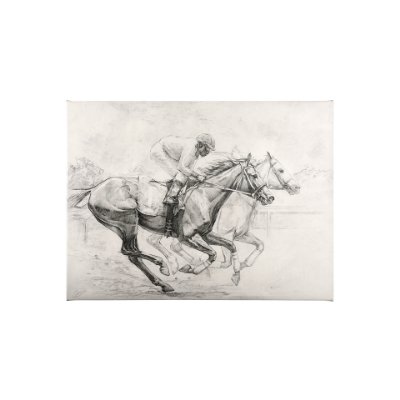 101982-S - Horse Racing I by Mercana Studio a Hand Embellished Textured Canvas