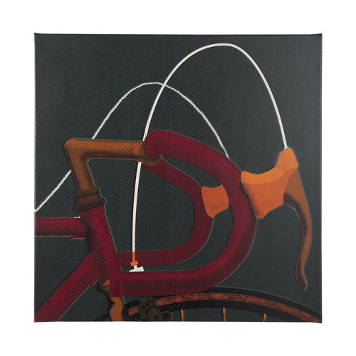 102019-L - Bike Handle Green by Alarm a Hand Embellished Textured Canvas