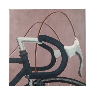 Bike Handle Pink by Alarm a Hand Embellished Textured Canvas
