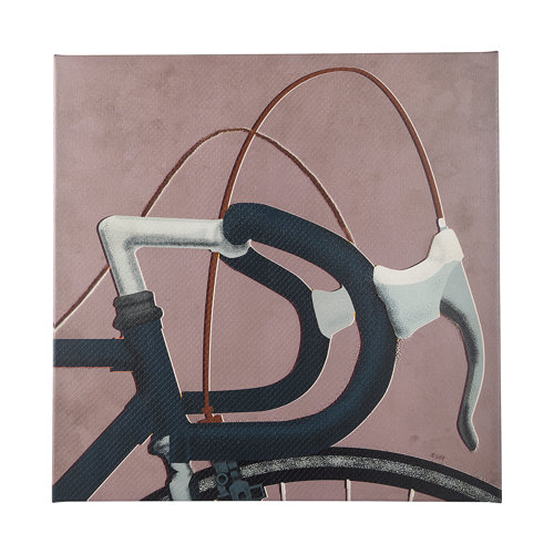 102020-L - Bike Handle Pink by Alarm a Hand Embellished Textured Canvas