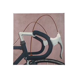 Bike Handle Pink by Alarm a Hand Embellished Textured Canvas