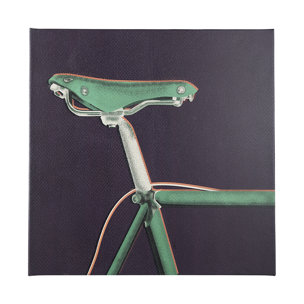 Bike Saddle Purple by Alarm a Hand Embellished Textured Canvas