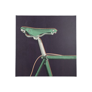 Bike Saddle Purple by Alarm a Hand Embellished Textured Canvas