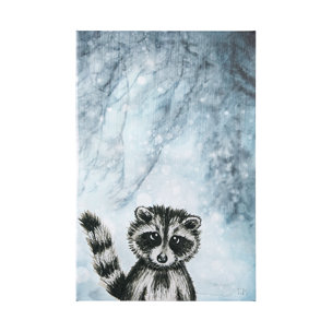 Winter Racoon by Mercana Studio a Hand Embellished Textured Canvas