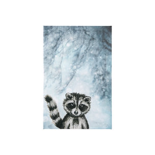 Winter Racoon by Mercana Studio a Hand Embellished Textured Canvas