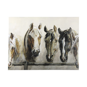 Horses by Natali a Hand Embellished Textured Canvas