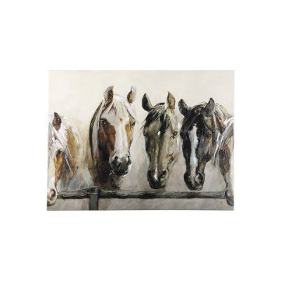 102054-S - Horses by Natali a Hand Embellished Textured Canvas