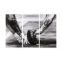 102064-L - Sports Collection Football 3 Piece Triptych (L) by Mercana Studio a Hand Embellished Textured Canvas
