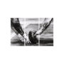 102064-S - Sports Collection Football 3 Piece Triptych (S) by Mercana Studio a Hand Embellished Textured Canvas