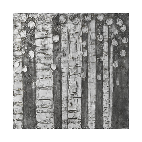 102069-L - Birch Trees by Studio M a Hand Embellished Gallery-Wrapped Canvas Print