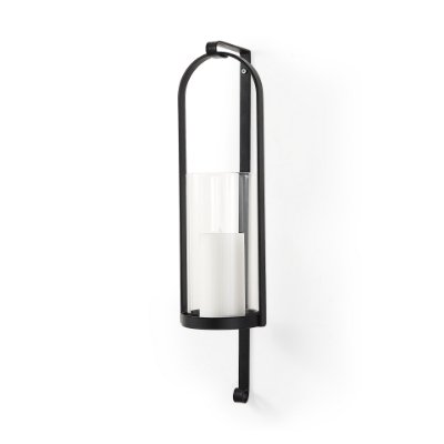 69488 - Kero 5.9L x 6.9W x 24.0H Black Metal Wall Candle Holder